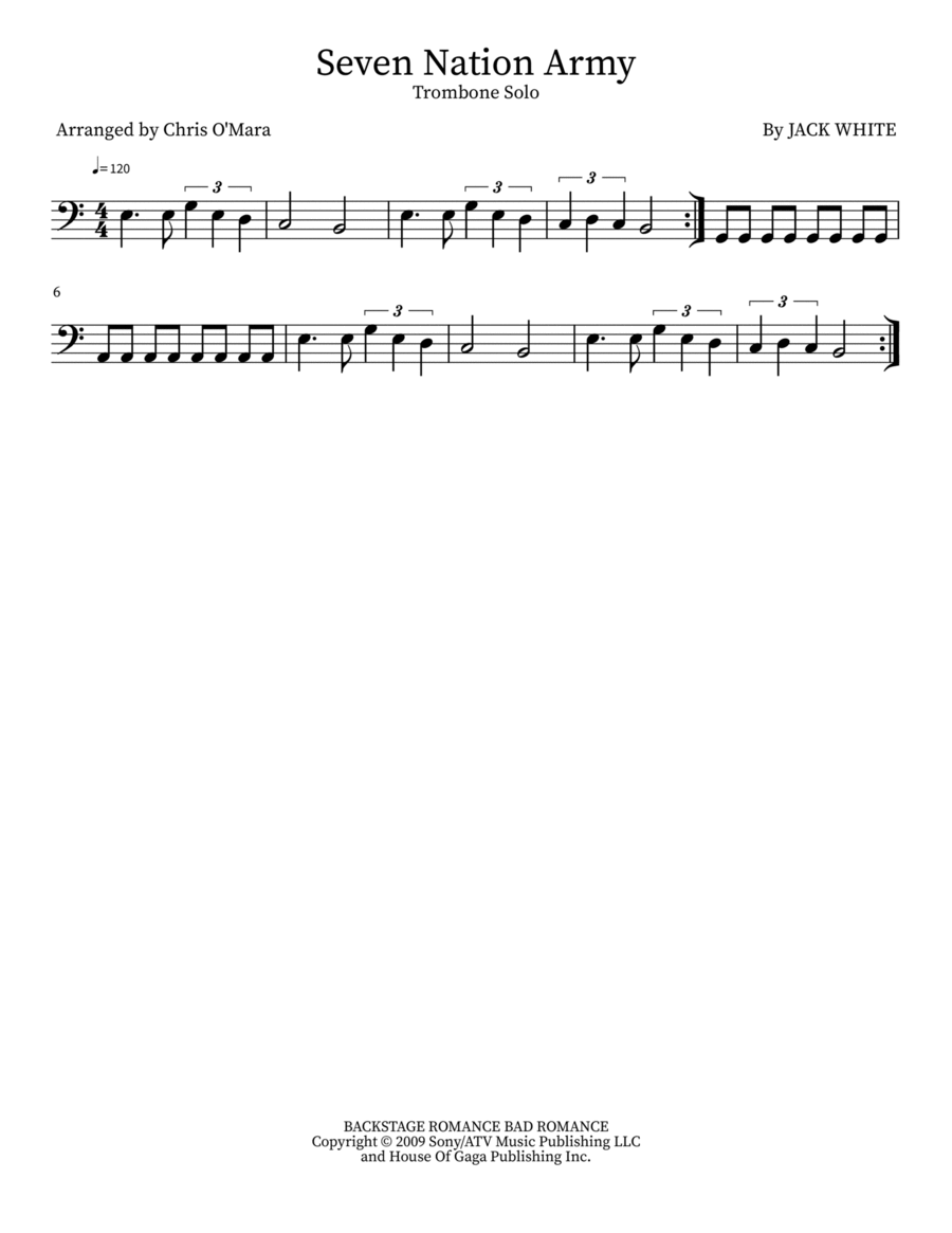Seven nation army trombone hotsell