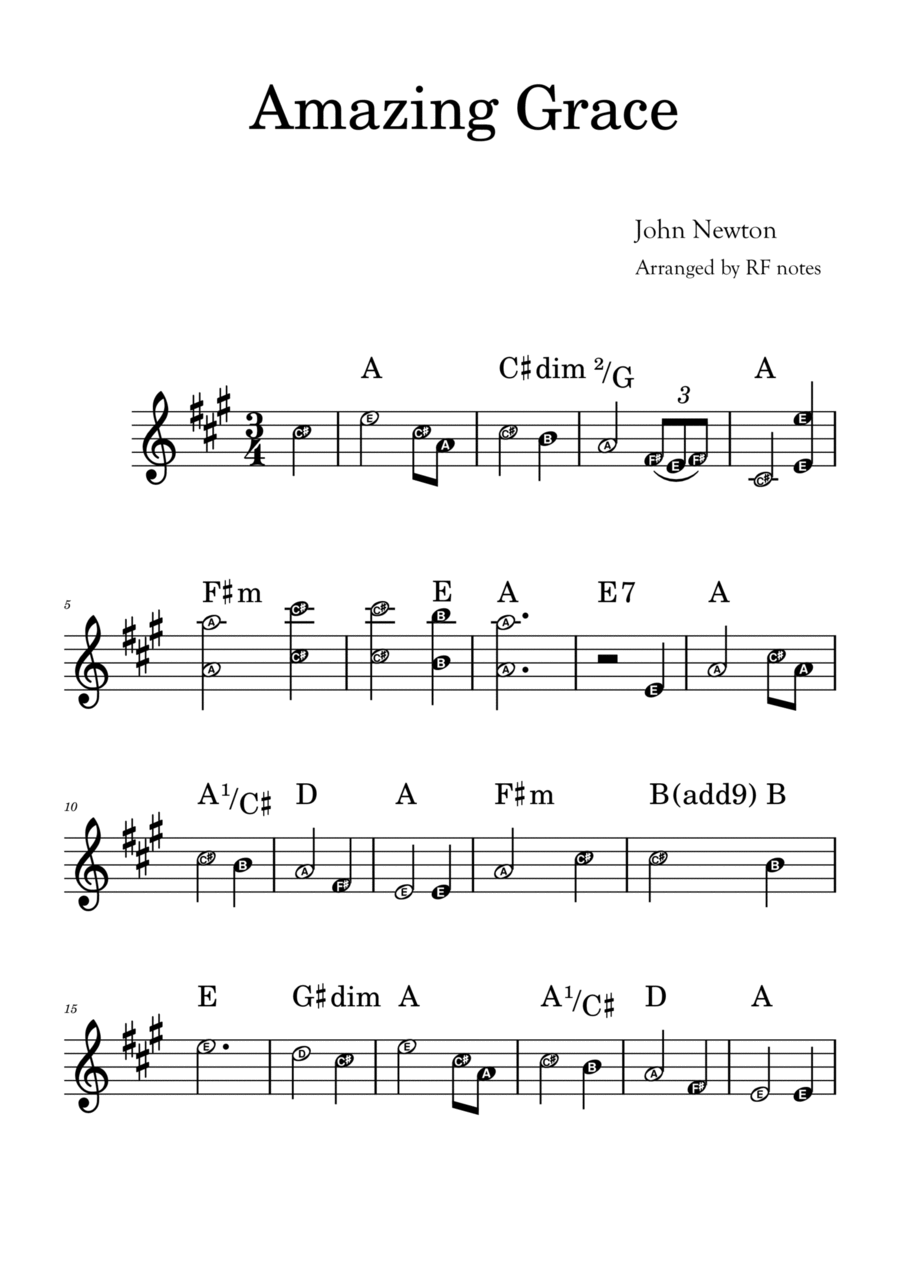 Amazing grace easy piano deals