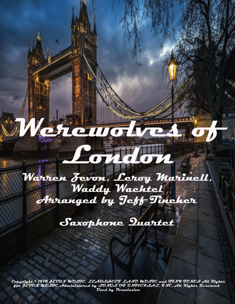 Werewolves of London Warren Zevon Lyric Poster Unframed Print 
