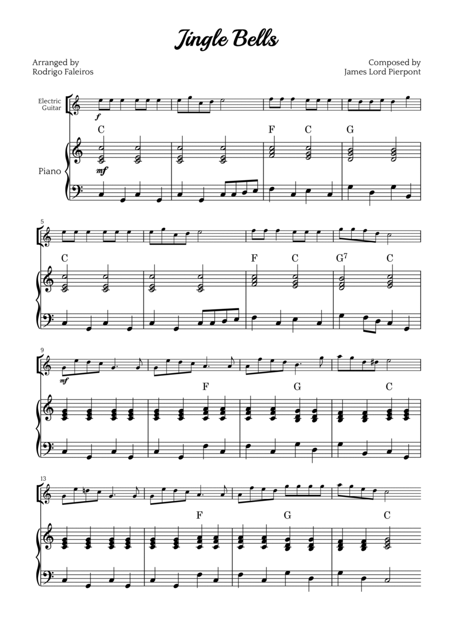 Jingle Bells Classical Guitar Digital Sheet Music Sheet Music Plus