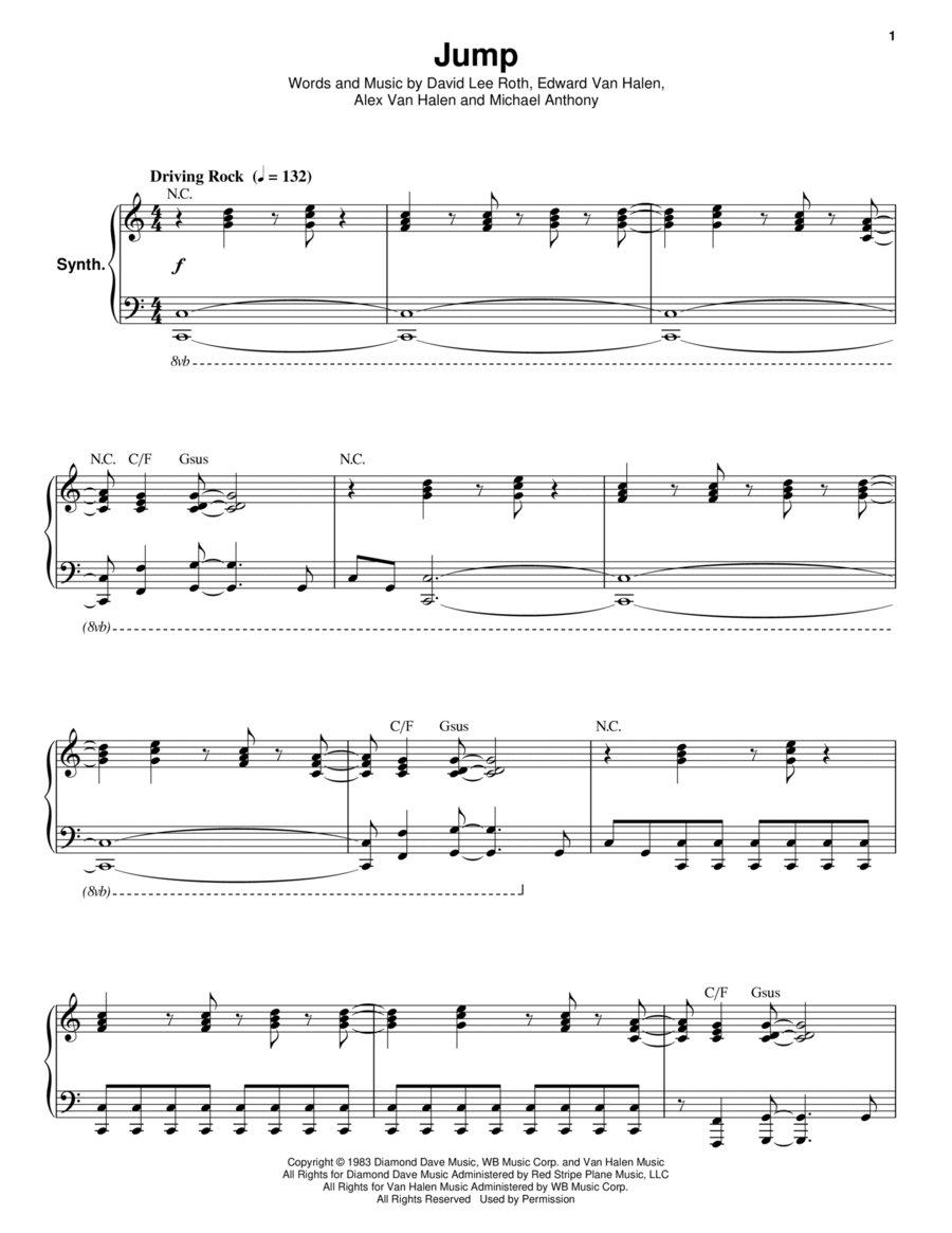 Jump van halen piano sales