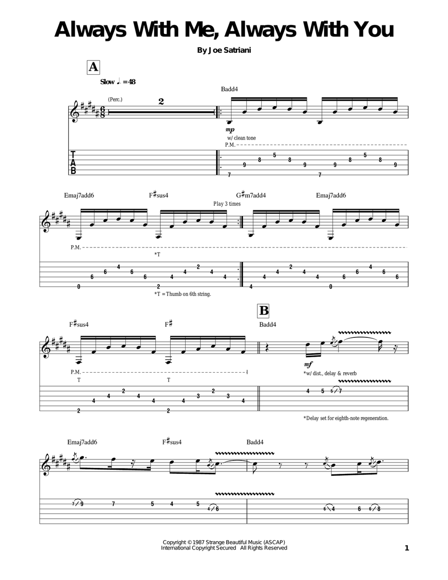 Always With Me, Always With You Tab by Joe Satriani (Guitar Pro