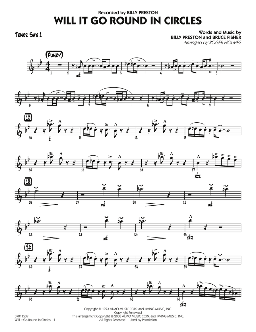 Will It Go Round in Circles? Tenor Sax 1 by Bruce Fisher Tenor