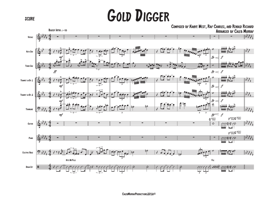 Gold Digger (arr. G Streeks) Sheet Music | Kanye West | String Quartet