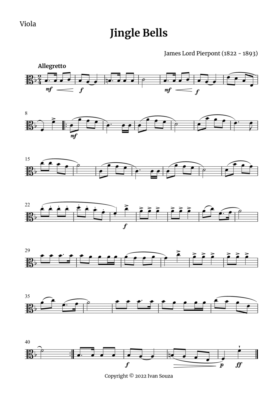 Jingle Bells Viola Solo Digital Sheet Music Sheet Music Plus