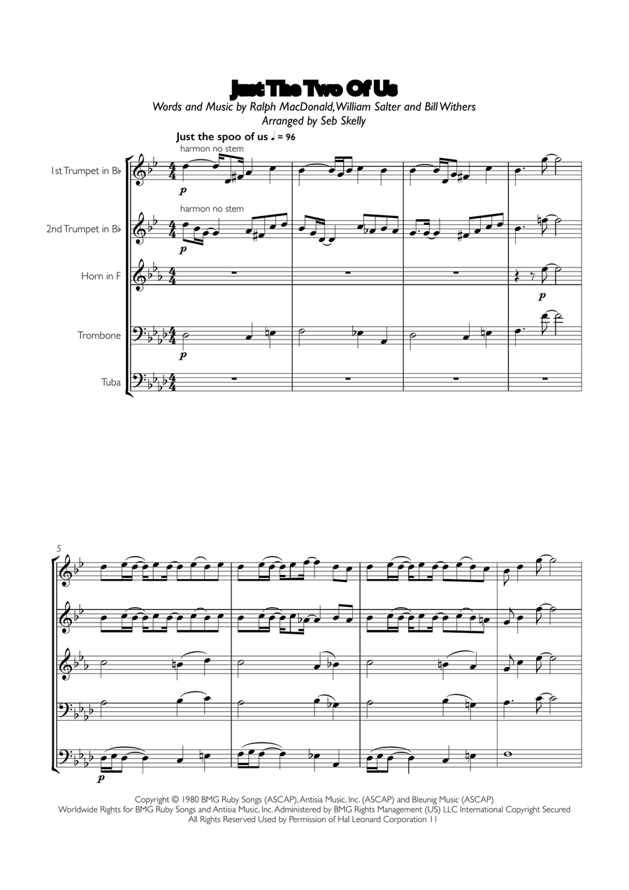 Just The Two Of Us by Bill Withers - Brass Ensemble