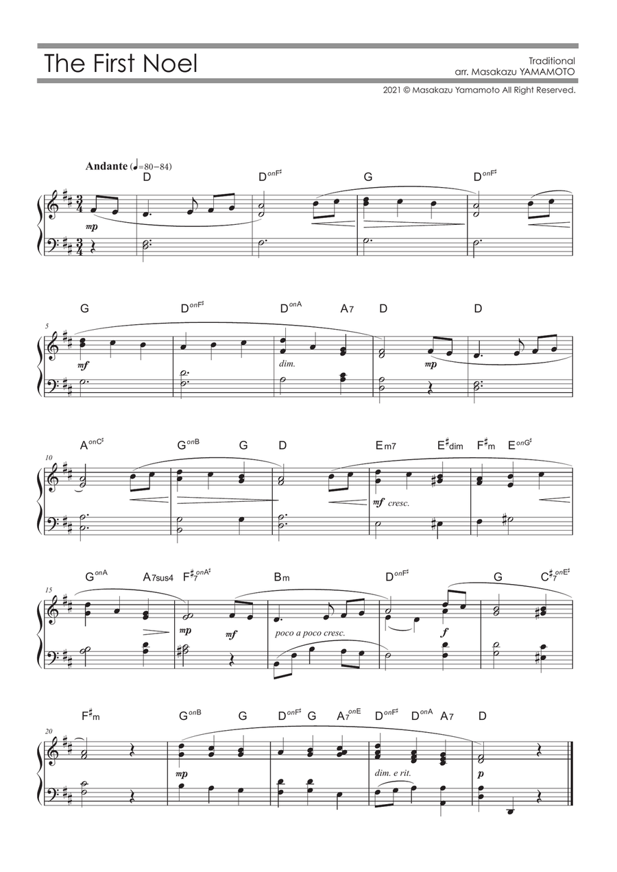 The First Noel [Piano solo / beginner] by Traditional - Piano Solo