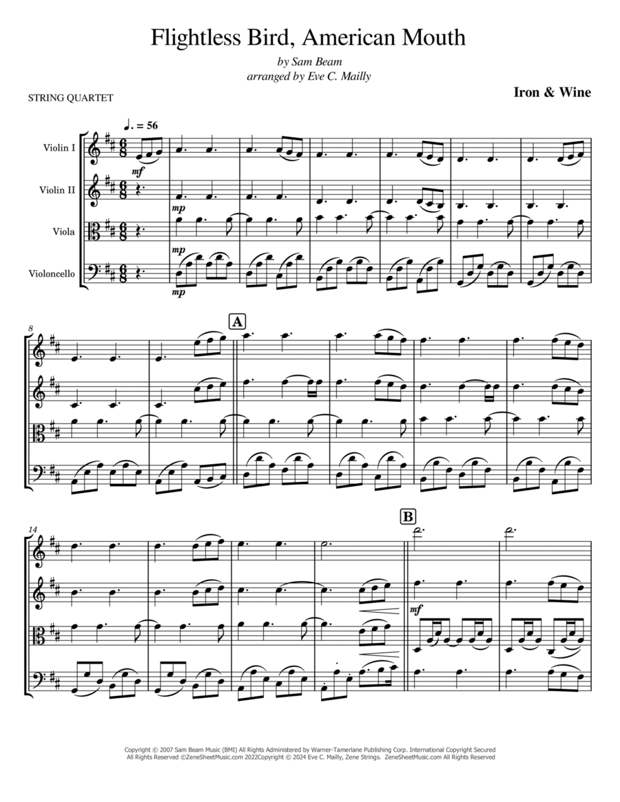 Flightless Bird, American Mouth sheet music for guitar (chords)