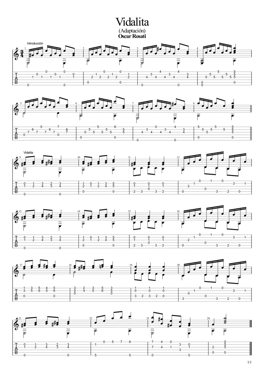 Vidalita Acoustic Guitar Digital Sheet Music Sheet Music Plus