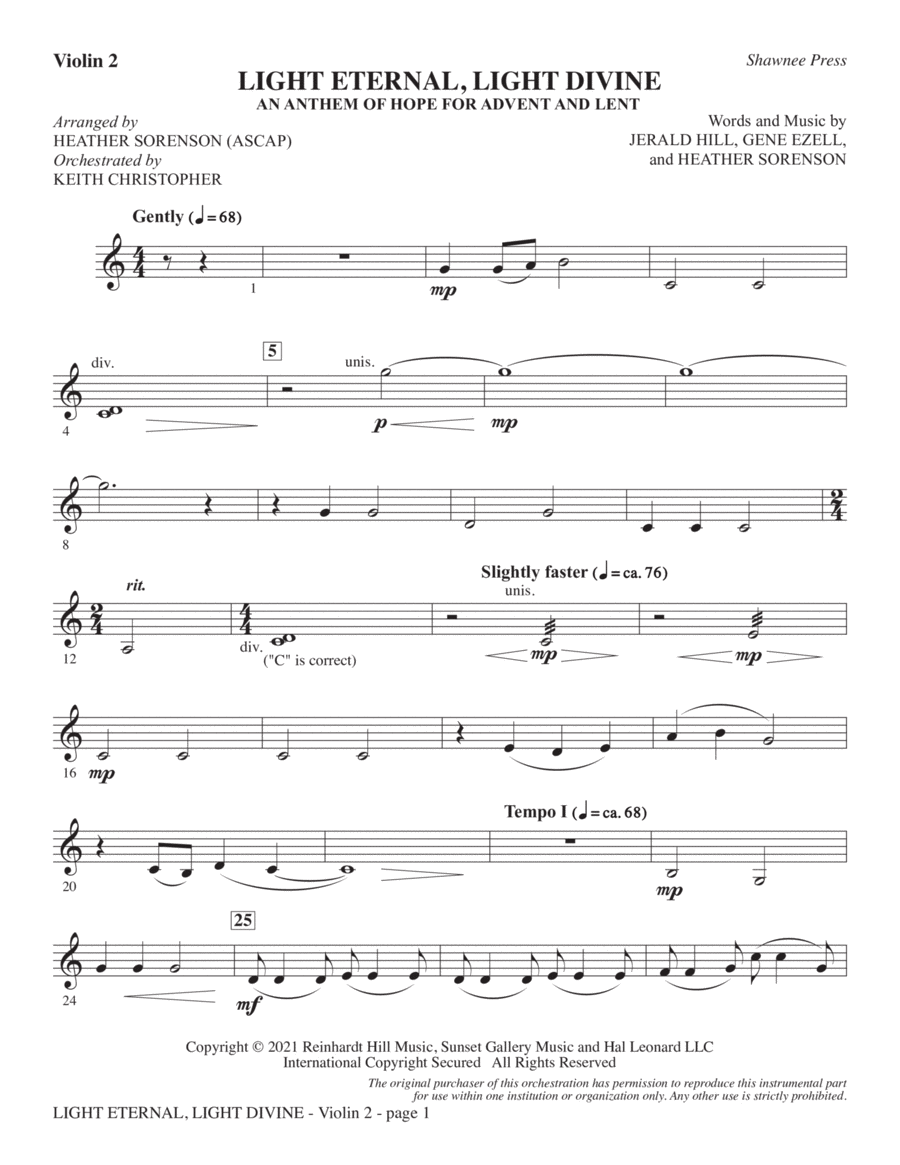Light Eternal, Light Divine (An Anthem Of Hope For Advent And Lent