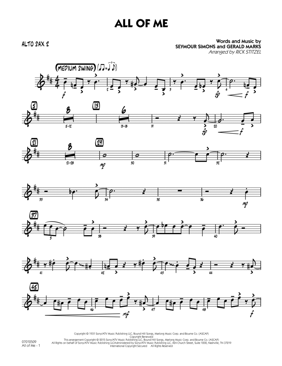 All of me sax on sale alto