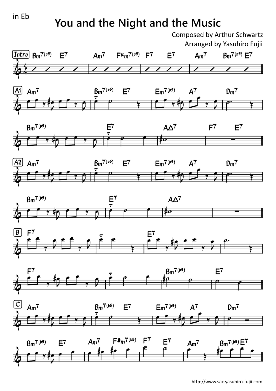 You And The Night And The Music by Arthur Schwartz - Alto