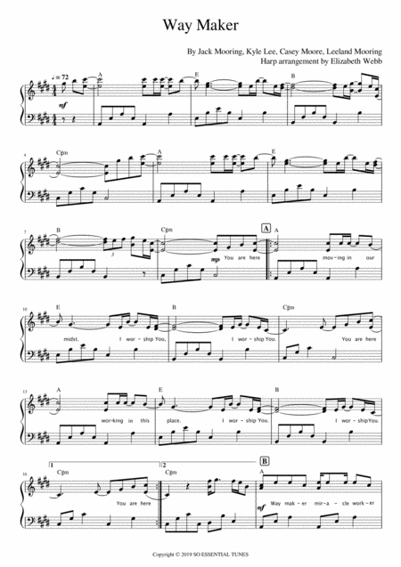 way maker Sheet music for Piano (Solo) Easy