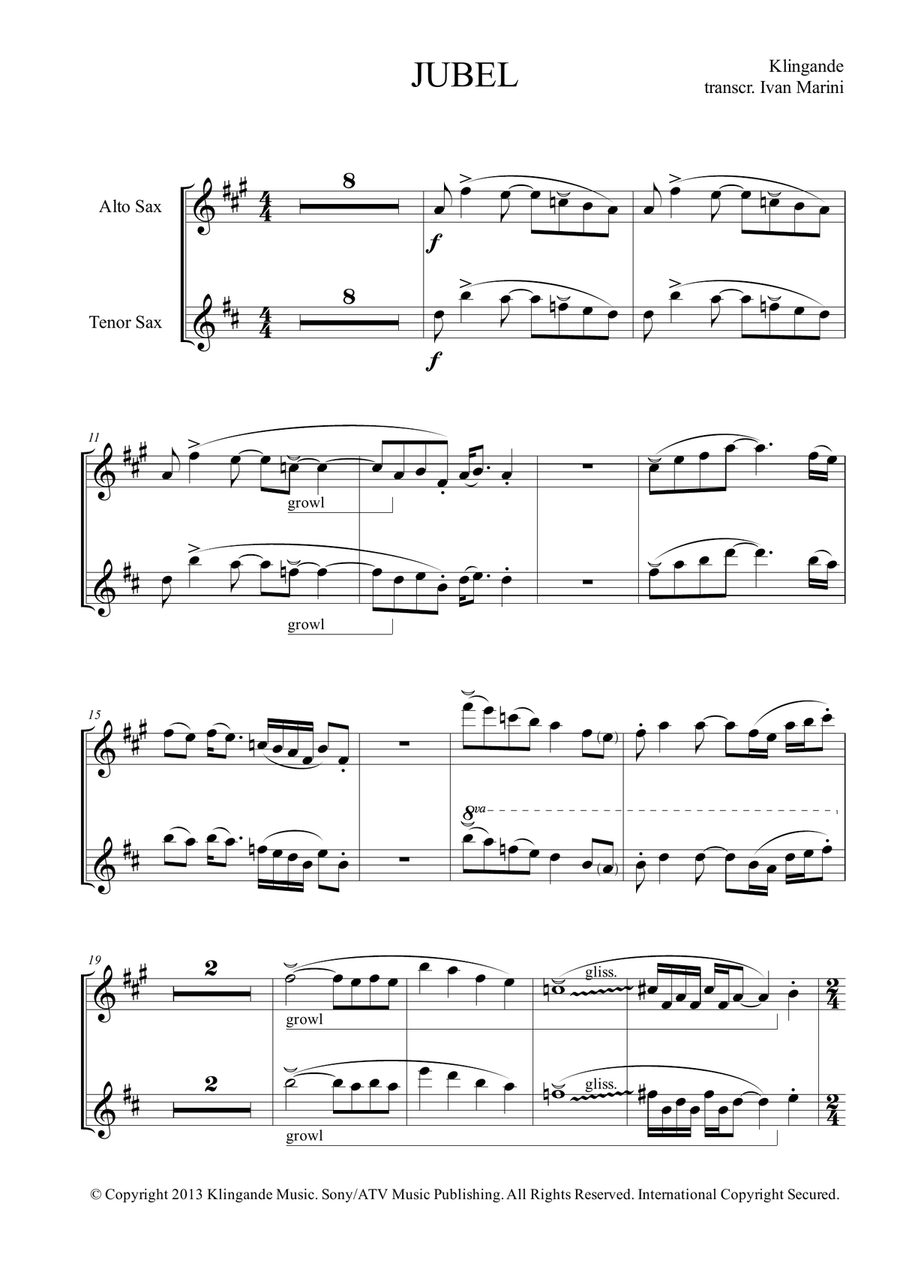 Jubel Alto Saxophone Digital Sheet Music Sheet Music Plus
