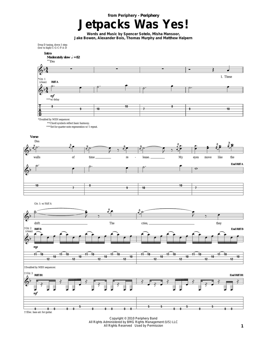 Jetpacks Was Yes! - Electric Guitar - Digital Sheet Music