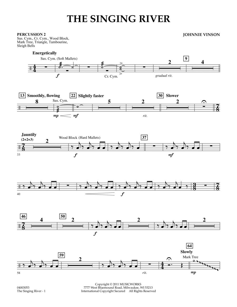 The Singing River Percussion 2 by Johnnie Vinson Concert Band
