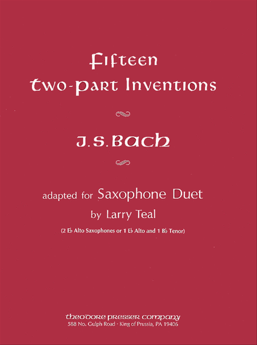 Fifteen Two-Part Inventions by Johann Sebastian Bach - Tenor