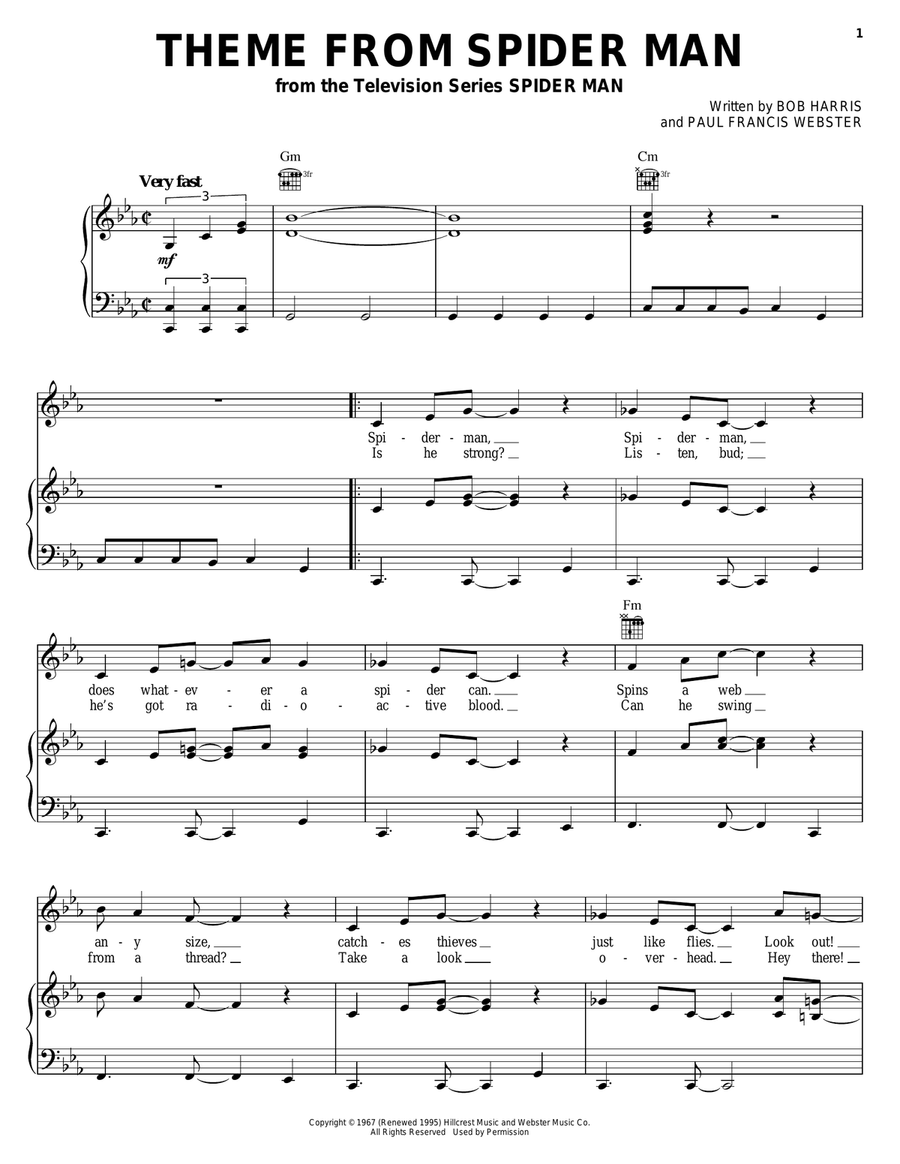 Theme From Spider-Man (Easy Guitar Tab) - Print Sheet Music Now