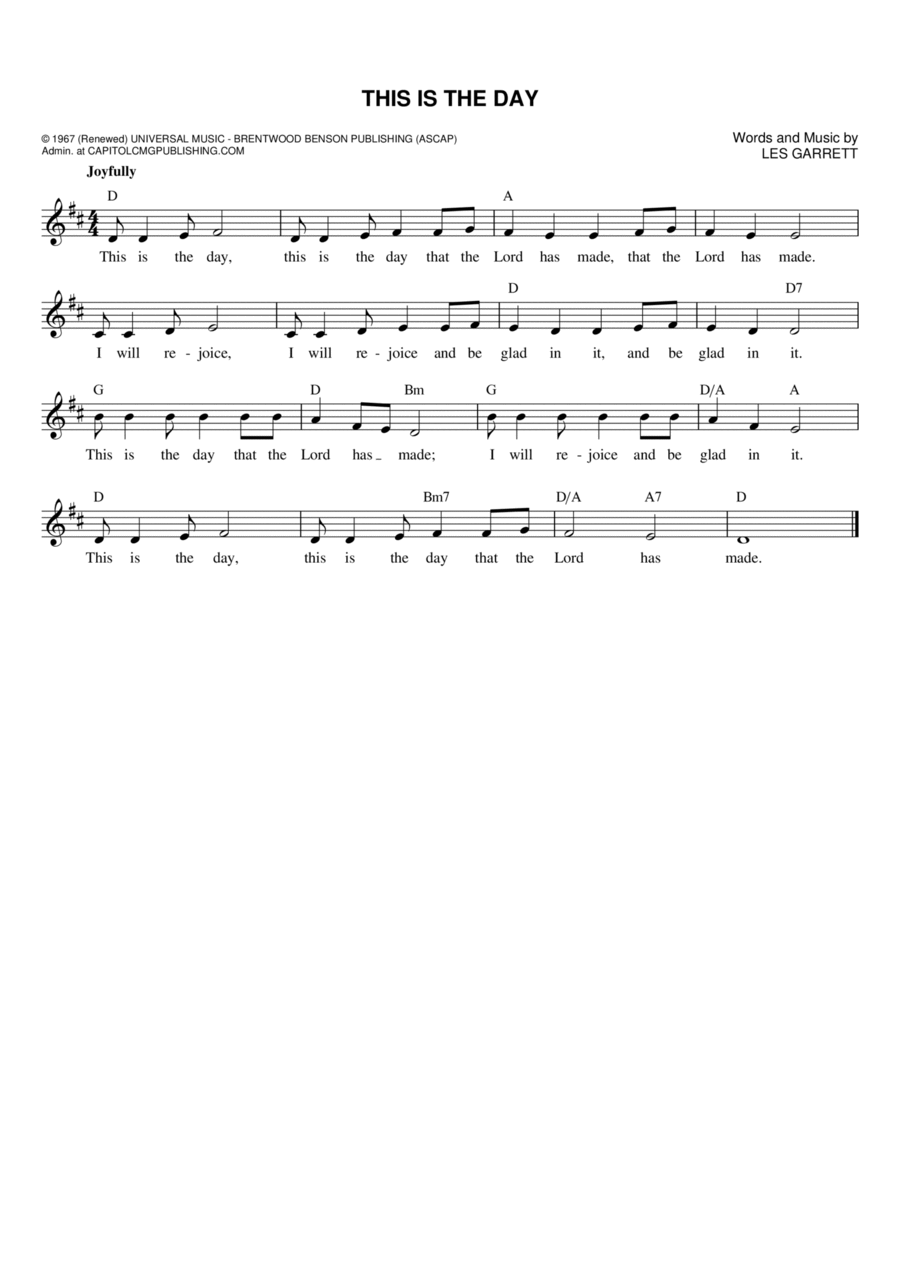 This Is The Day Flute Digital Sheet Music Sheet Music Plus