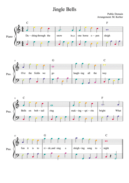 Jingle Bells – Dominio Público Jingle bells Sheet music for Piano (Solo)  Easy