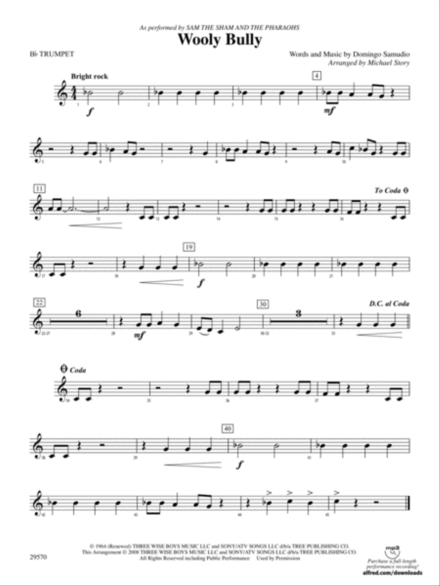 Bully, Bully - Words, Piano Score and MP3. Free Download