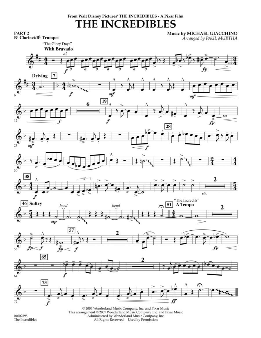 Incredibles Trumpet Trio Sheet music for Trumpet in b-flat (Mixed Trio)