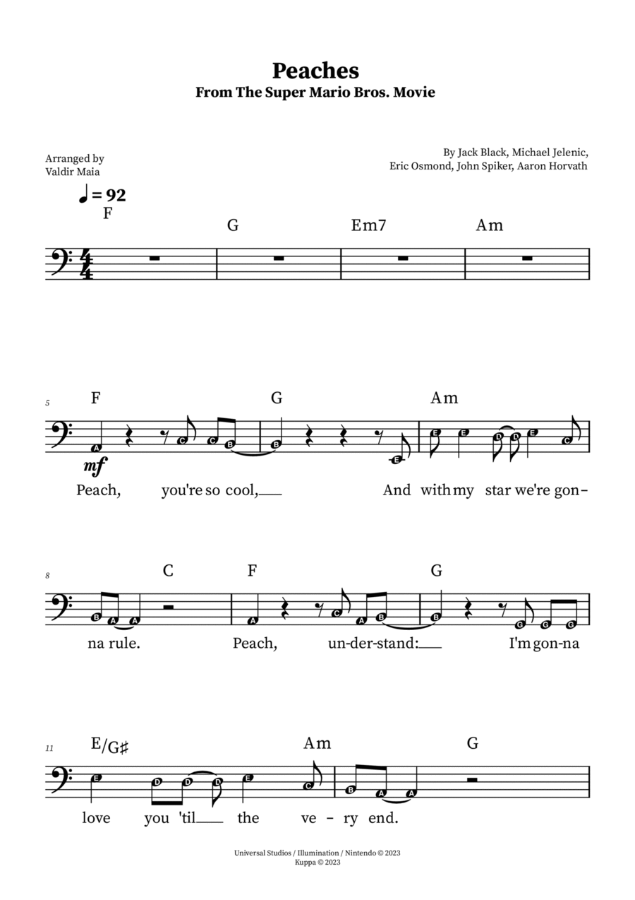 Peaches (The Super Mario Bros. Movie) Organ Cover Sheet music for Organ  (Solo)
