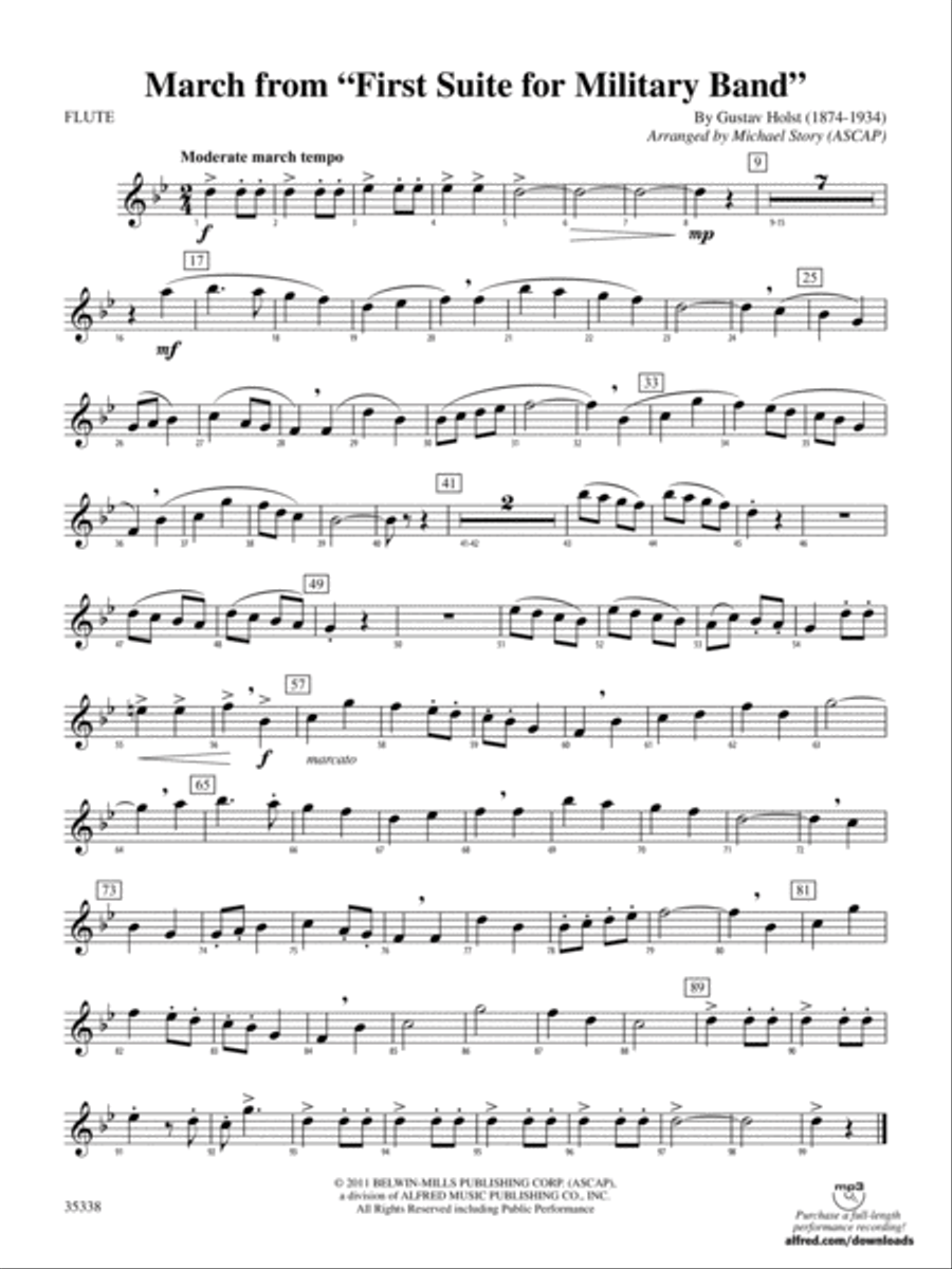 March from First Suite for Military Band: Flute by Gustav Holst
