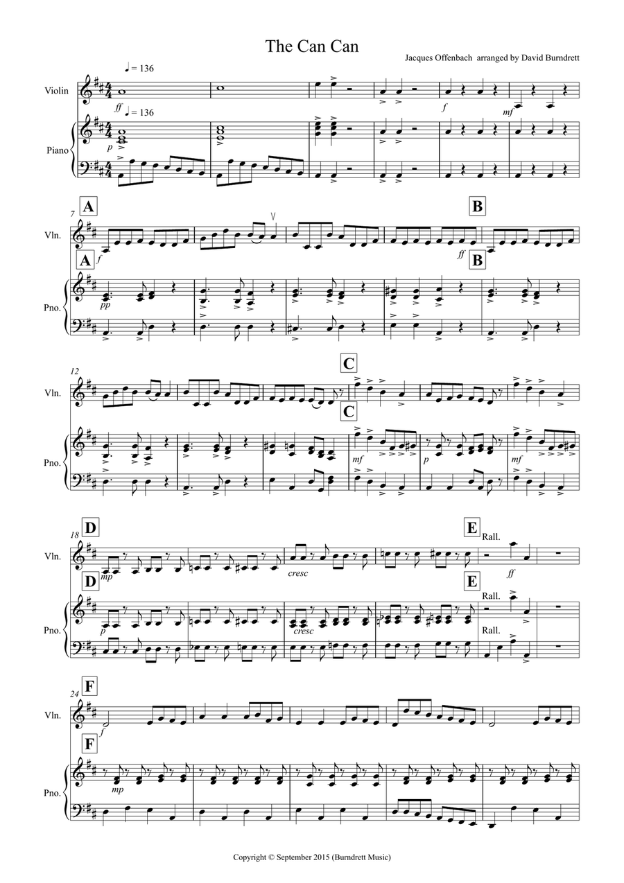 Offenbach can can piano discount