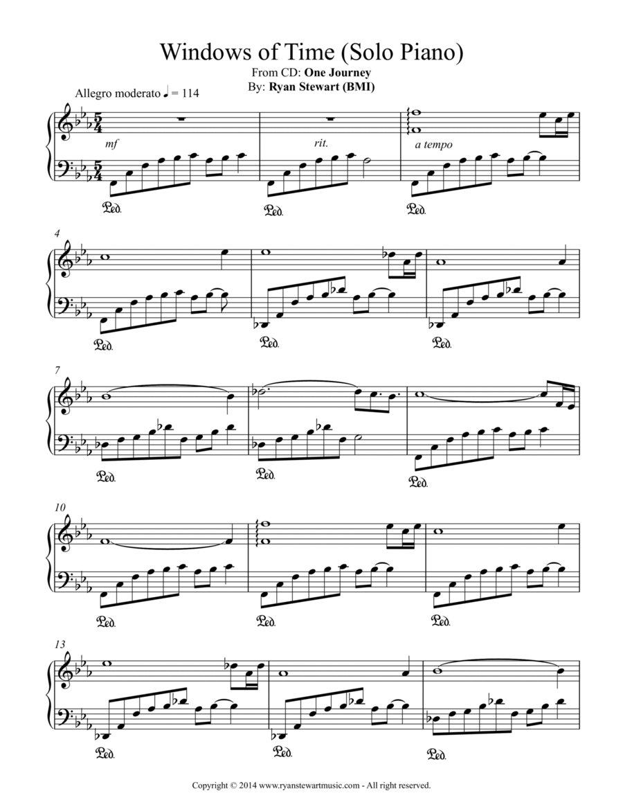 Windows of Time Piano Solo Digital Sheet Music Sheet Music Plus