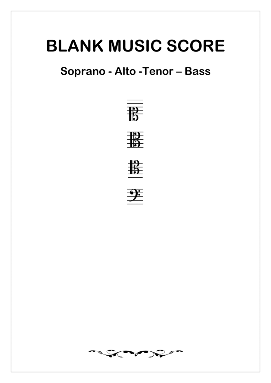 📝 Blank Sheet Music for Soprano - Alto - Tenor - Bass (SATB) - 4