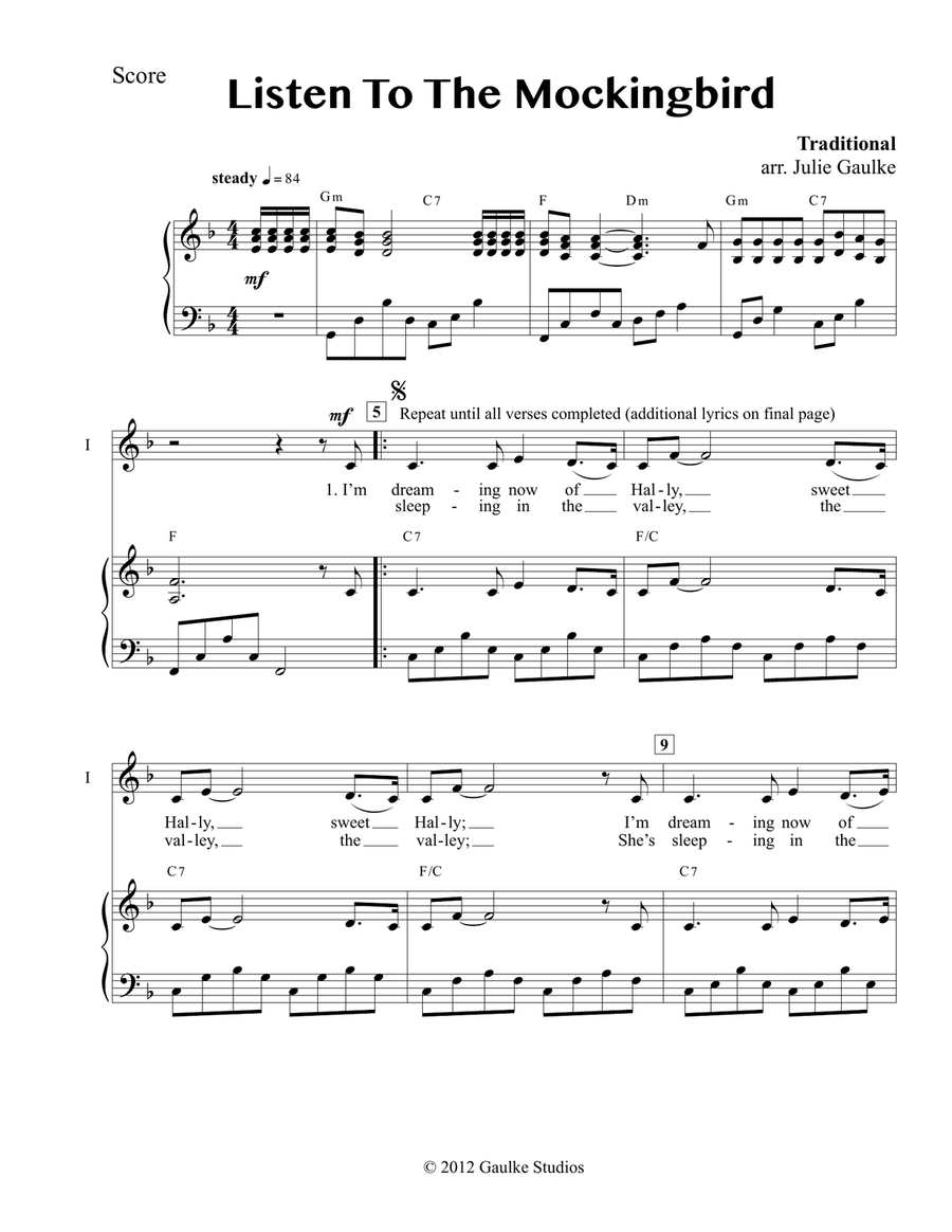 Listen to the Mocking-Bird Sheet music for Viola 