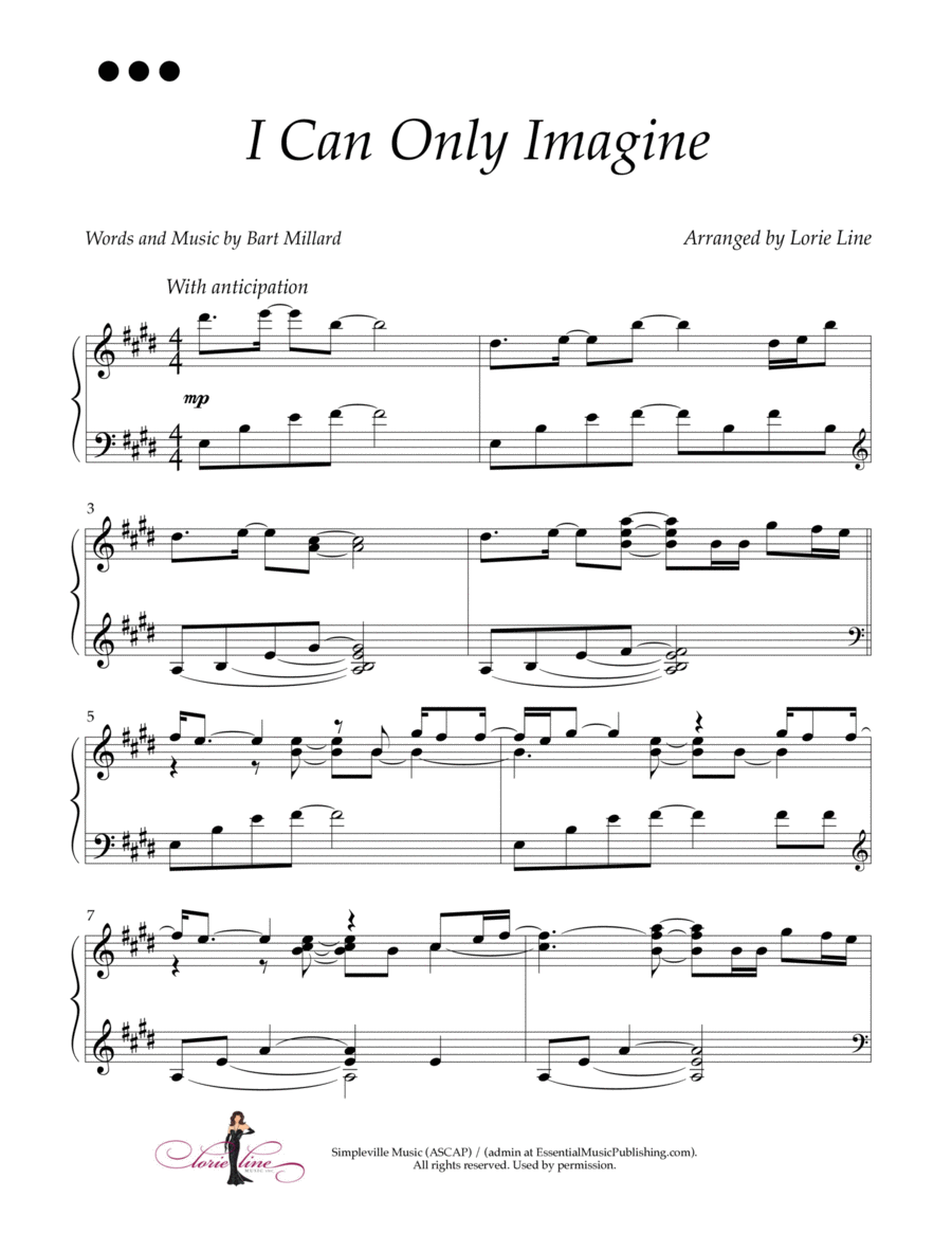 I Can Only Imagine by MercyMe - Piano Solo - Digital Sheet Music