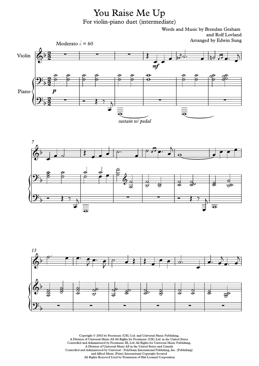 You're My Friend - Erased OST, Piano and Violin Duet Sheet music for  Piano, Violin (Mixed Duet)