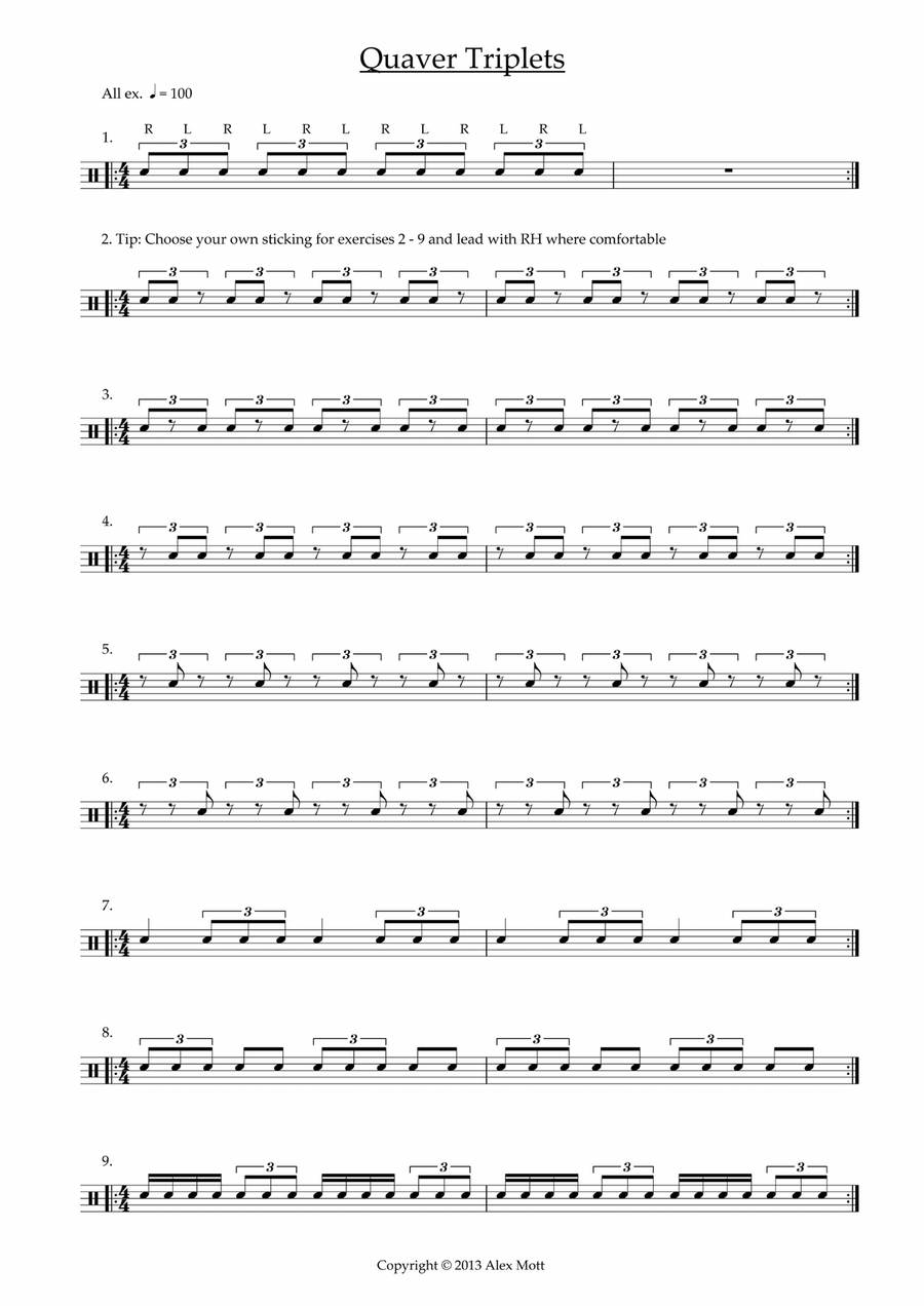 Quaver Triplets Snare Drum Digital Sheet Music Sheet Music Plus