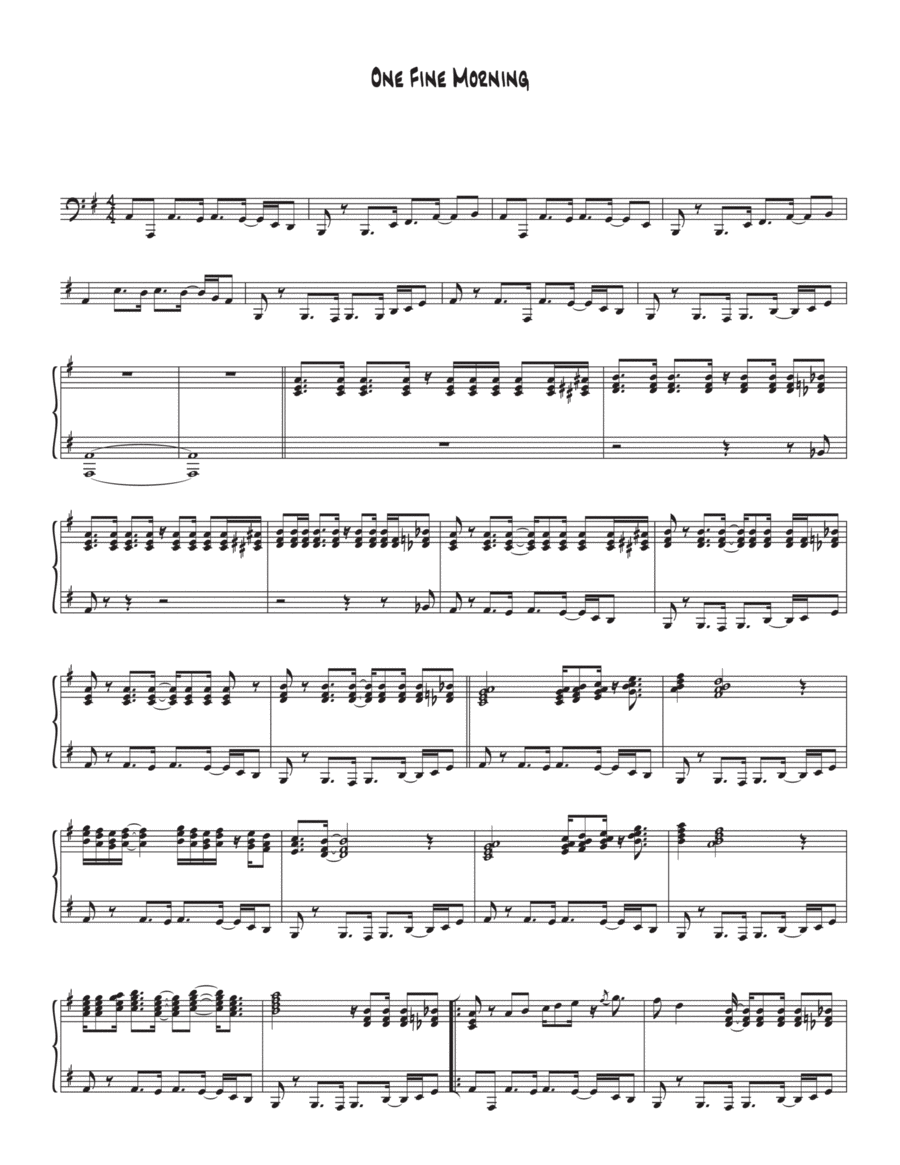 One Fine Morning - Piano Solo - Digital Sheet Music