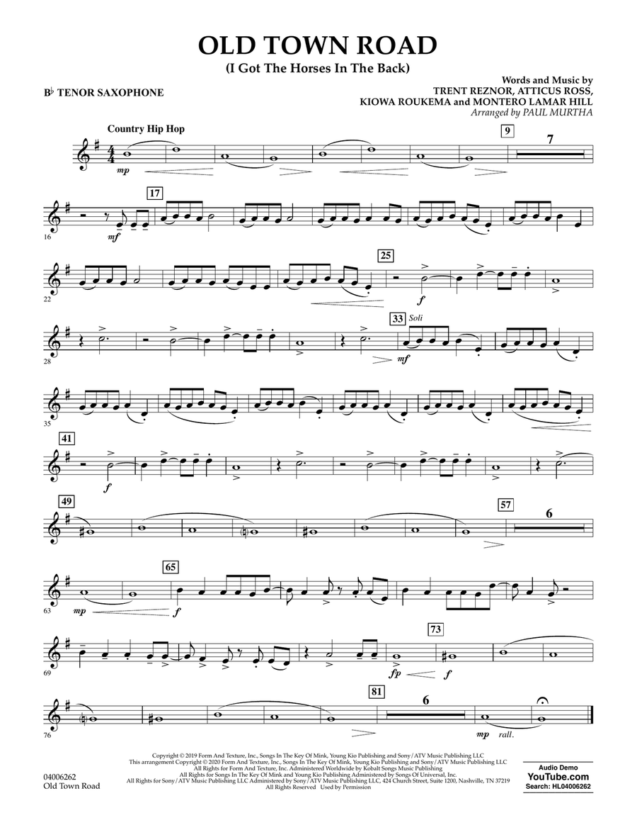 Cross Road Blues (crossroads) by Cream - Tenor Saxophone - Digital Sheet  Music