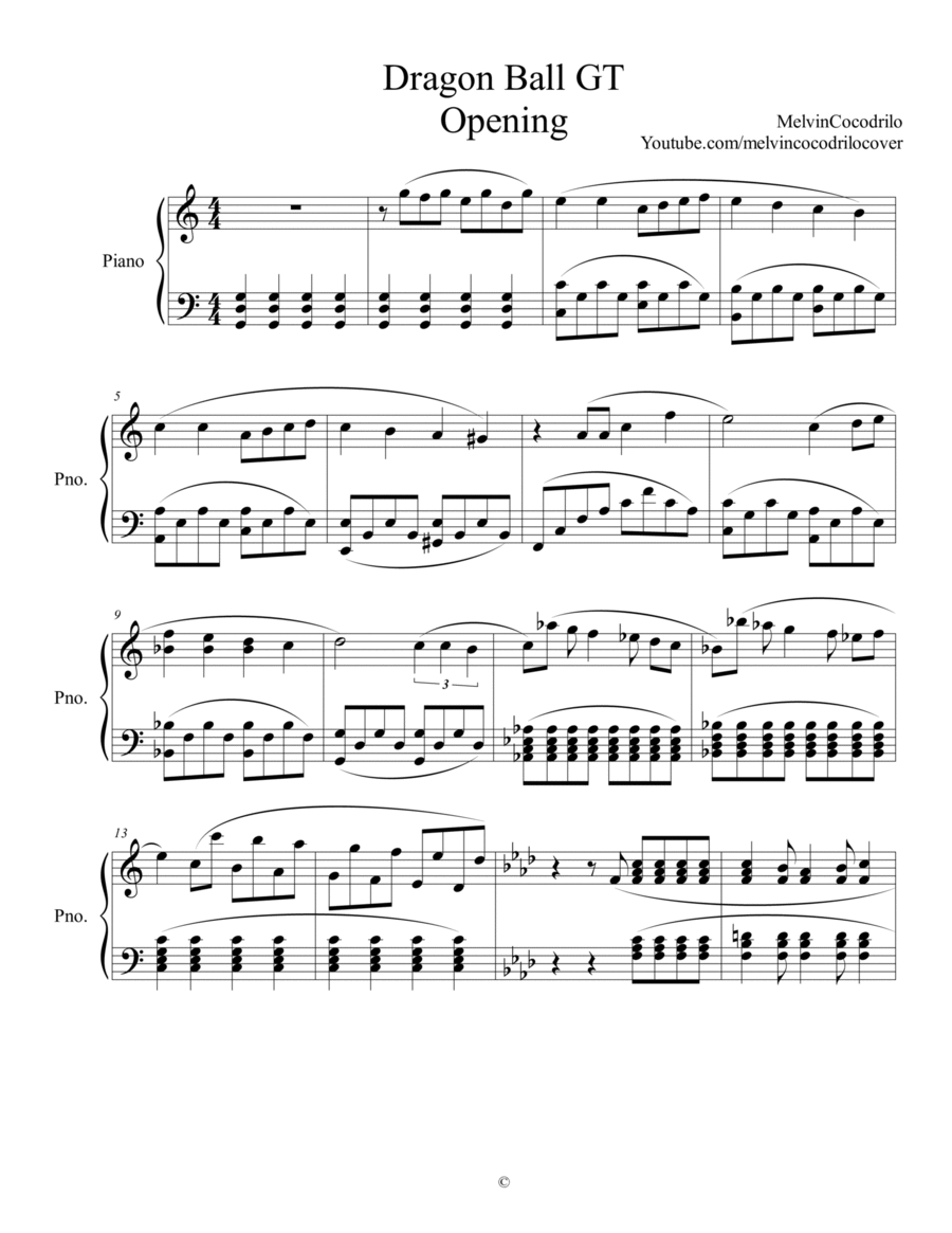 dragon ball gt (abertura) Sheet music for Trombone (Solo