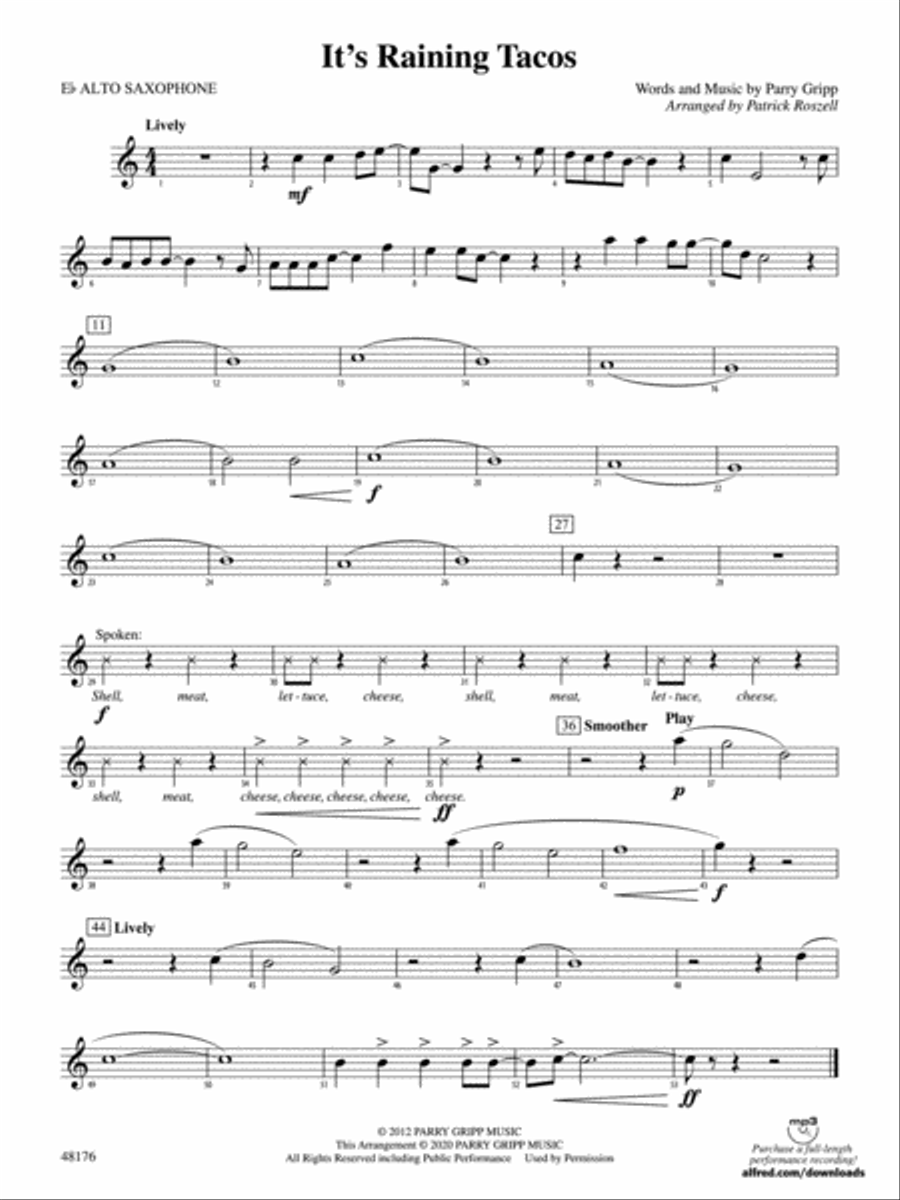 It's Raining Tacos Sheet music for Piano (Solo) Easy