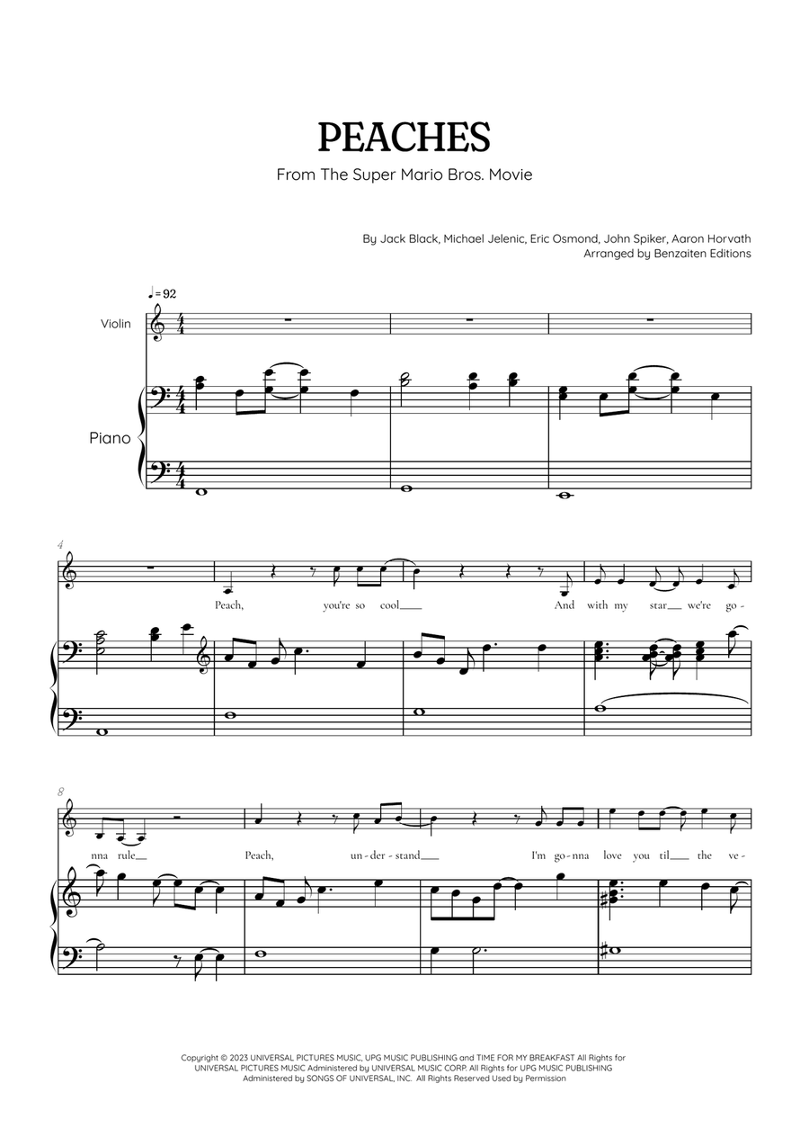 Peaches in 2023  Super mario bros, Digital sheet music, Upbeat songs