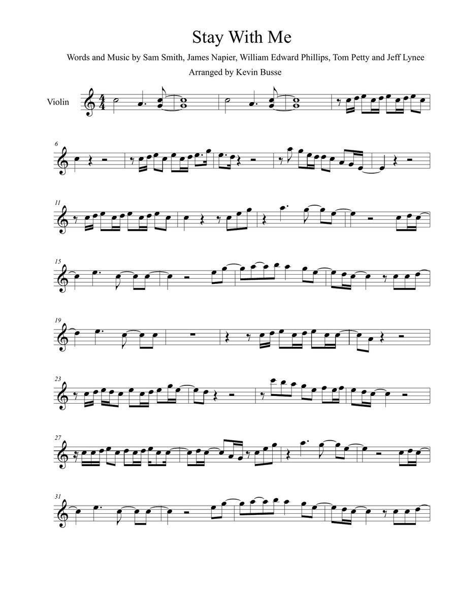 Sam Smith Stay With Me Sheet Music Notes