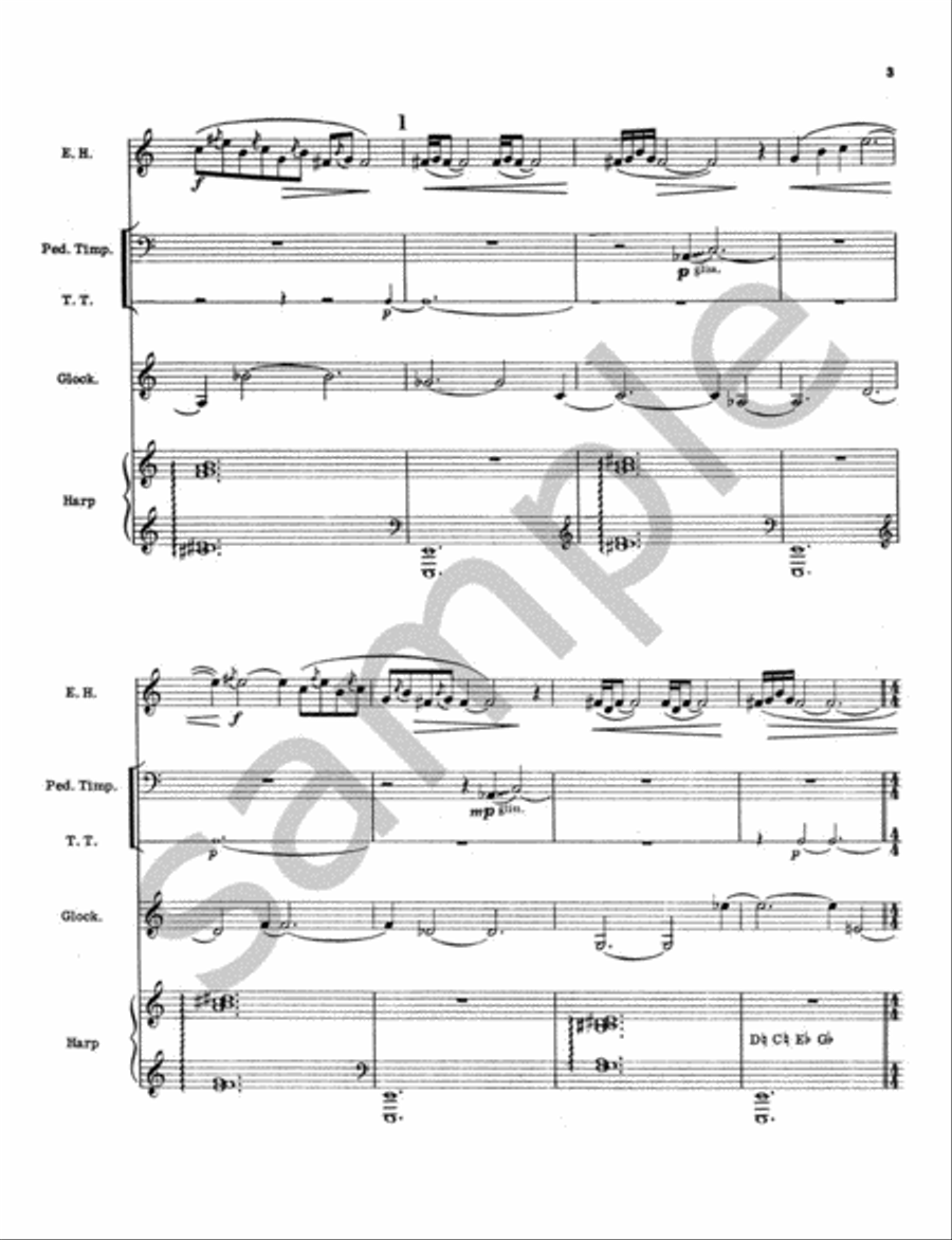 Koke No Niwa (Moss Garden) Op. 181 for C.A. (or Cl. in B flat), Perc. (2) & Hp. Small Ensemble scores gallery preview page 3
