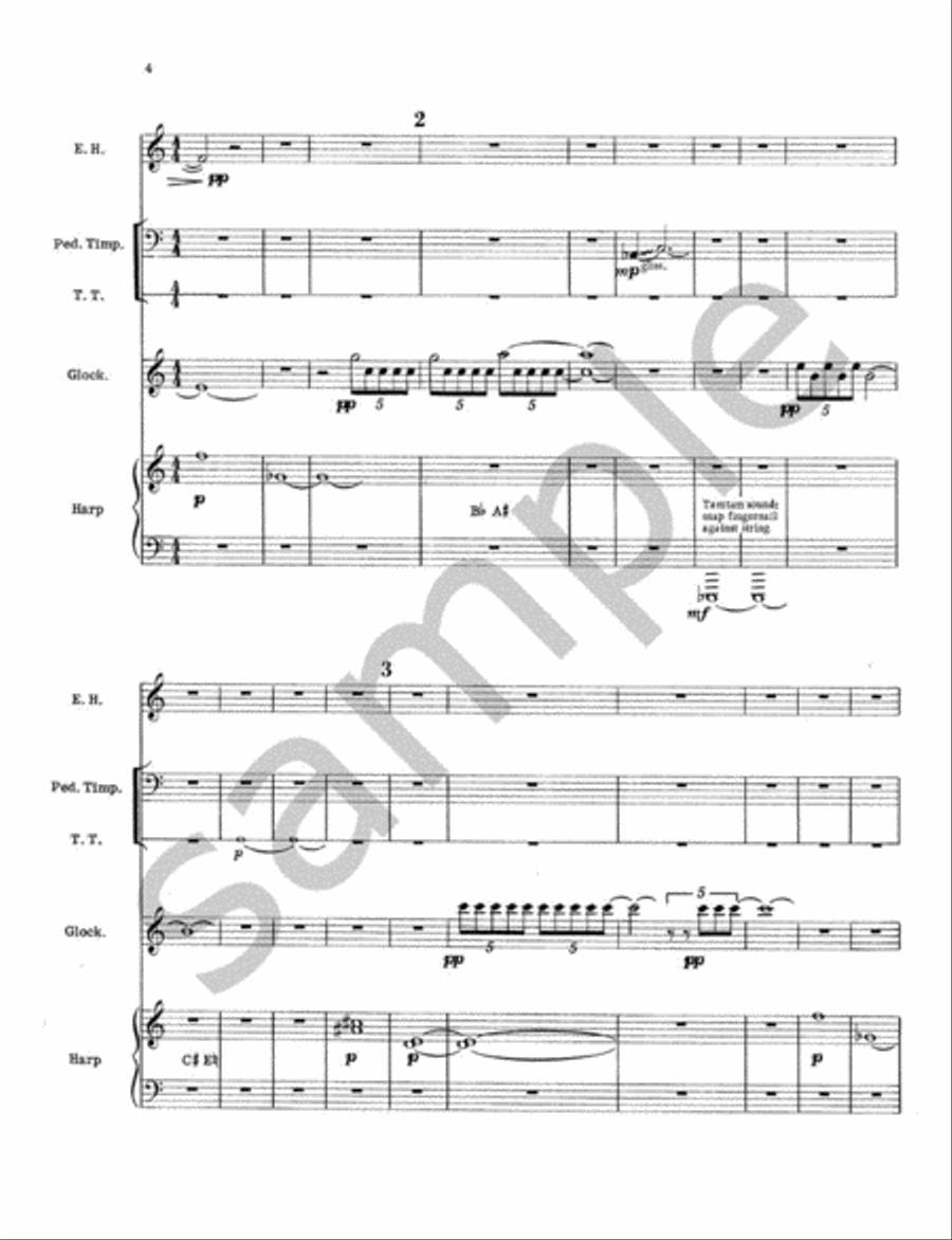 Koke No Niwa (Moss Garden) Op. 181 for C.A. (or Cl. in B flat), Perc. (2) & Hp. Small Ensemble scores gallery preview page 4