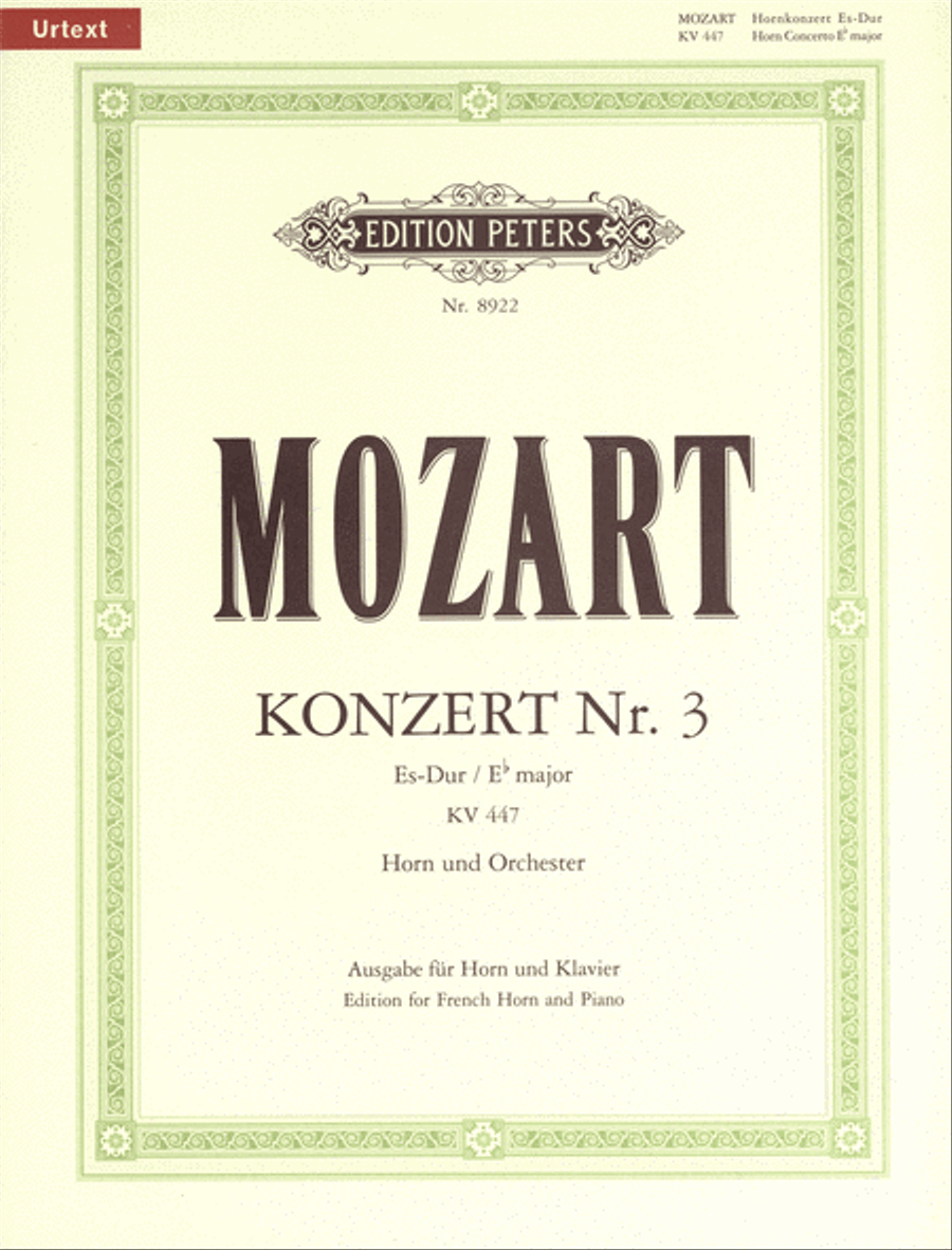 Horn Concerto No. 3 in E flat K447 (Edition for Horn and Piano) Piano Accompaniment scores gallery preview page 1