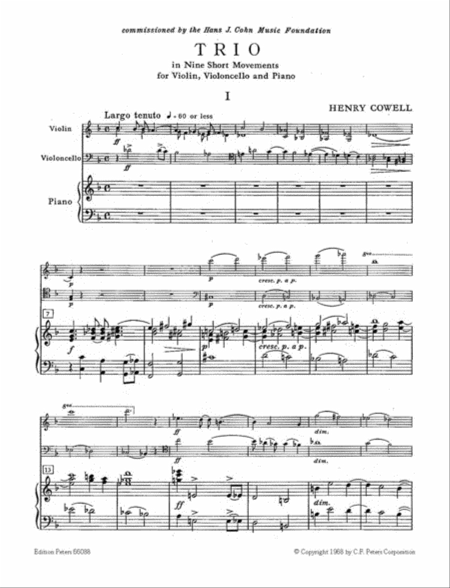 Trio in 9 Short Movements for Violin, Cello and Piano Piano Trio scores gallery preview page 2