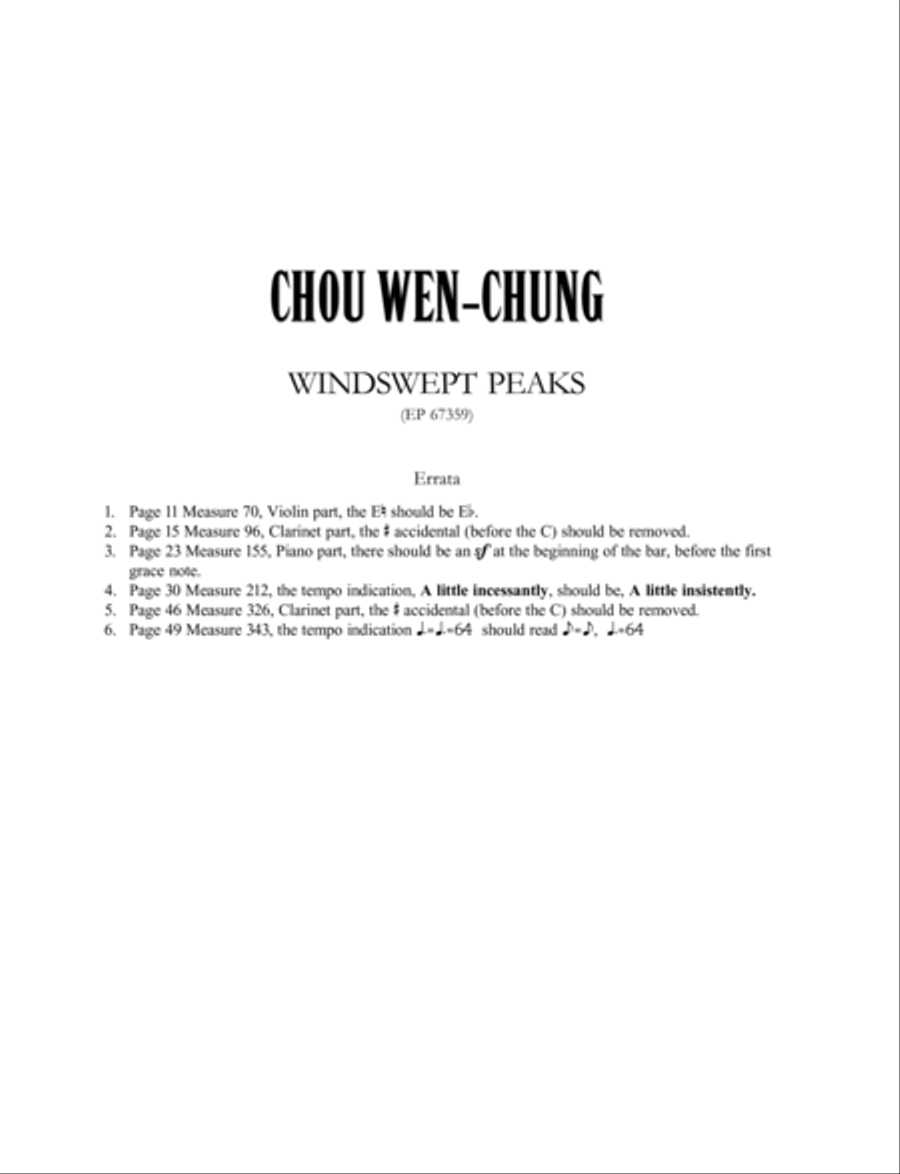 Windswept Peaks (Score) Clarinet scores gallery preview page 7