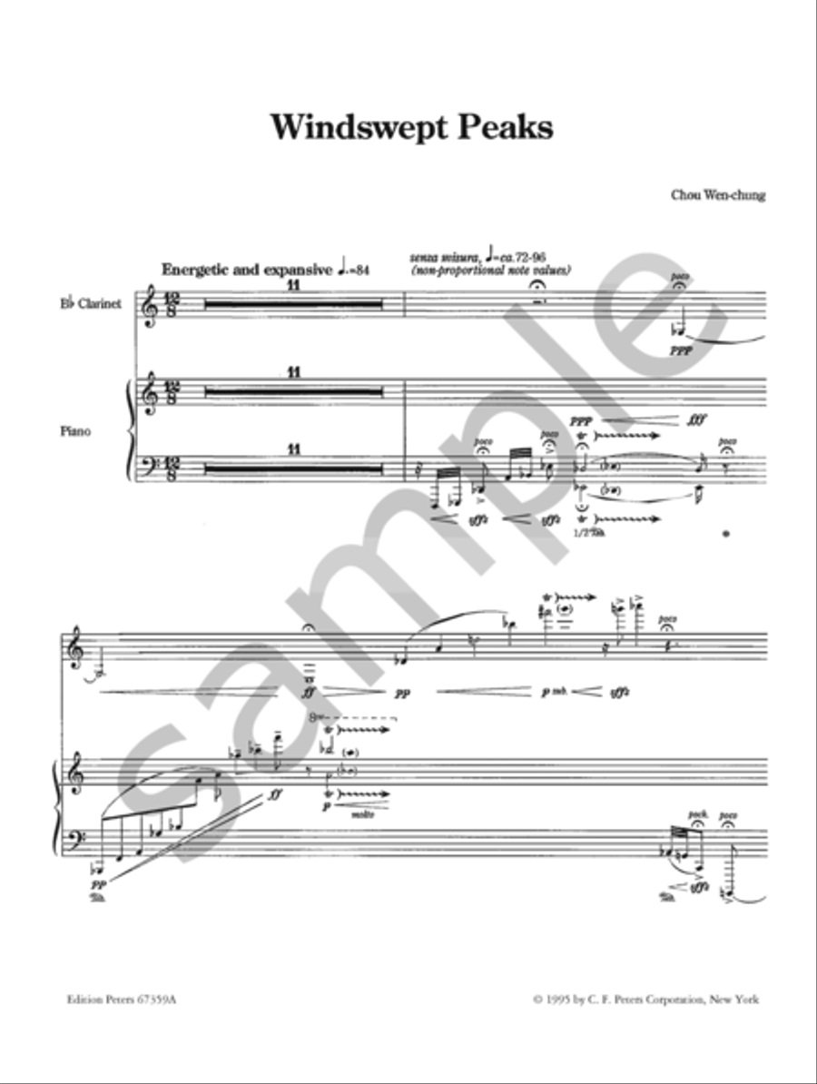 Windswept Peaks (Set of Parts) Clarinet scores gallery preview page 2