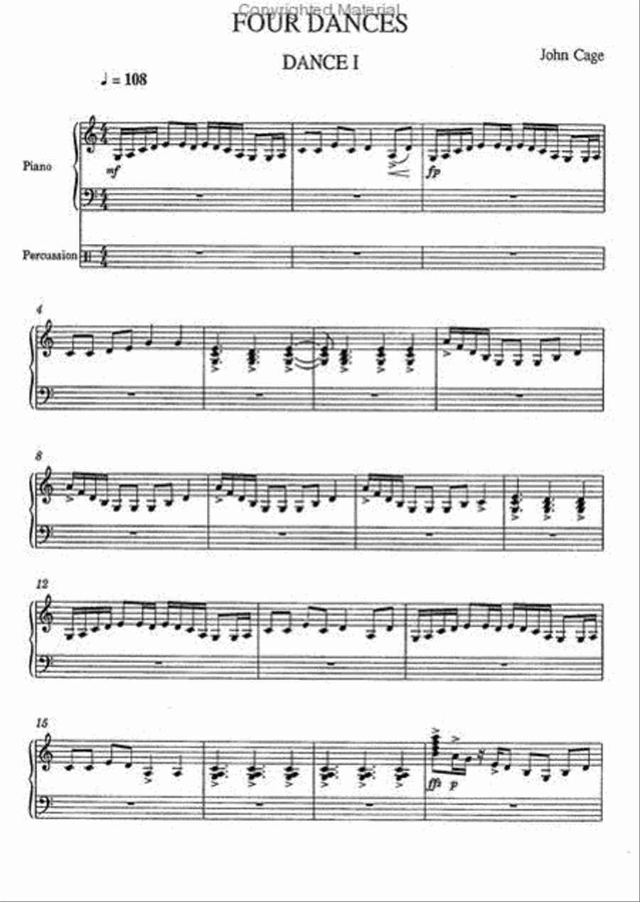 Four Dances for Piano, Percussion and Voice