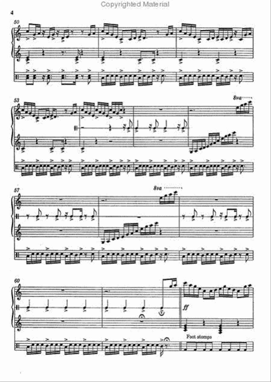 Four Dances for Piano, Percussion and Voice