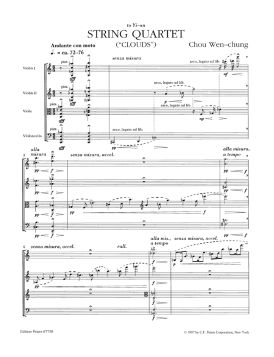 String Quartet No. 1 Clouds (Score) Cello scores gallery preview page 6